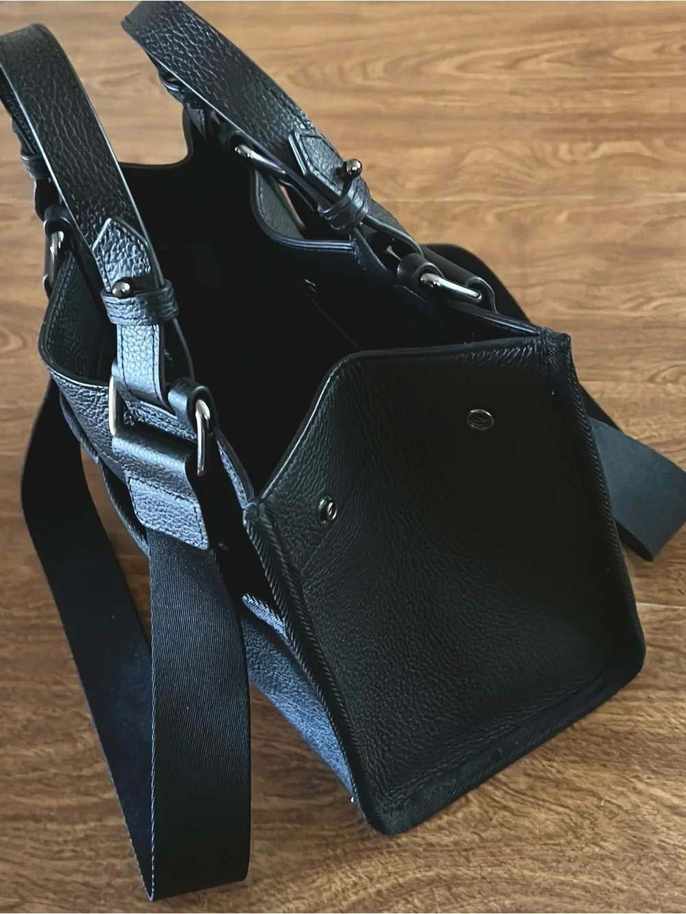 Botkier New York Women’s Black Leather Bedford Bite Size Structured Leather Tote